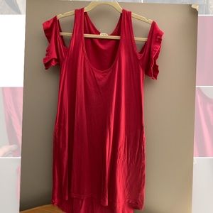 Splendid off the shoulder hi-low T-shirt dress